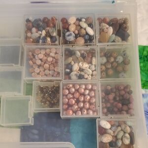 Elegant Multicolor Beads For Jewelry Making With Storage Container/ Some Jasper